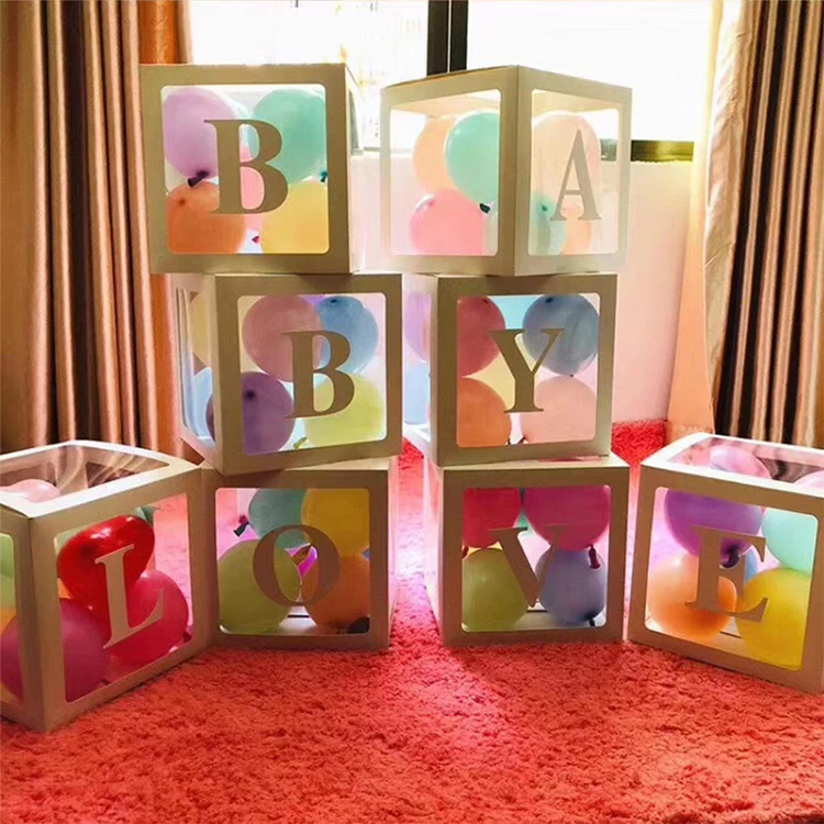 Party Decorations 1st Birthday Balloon Blocks Decor ONE Letter Boy Girl Baby Shower Decor First Birthday Balloon Boxes
