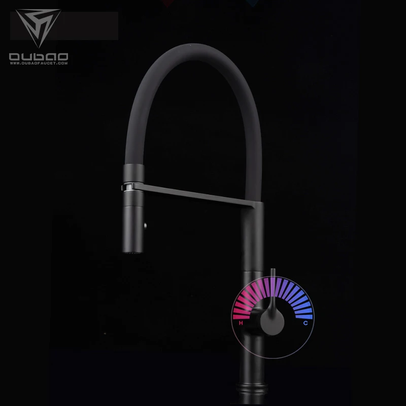 Hot sale flexible black hose brass pull out kitchen sink faucets