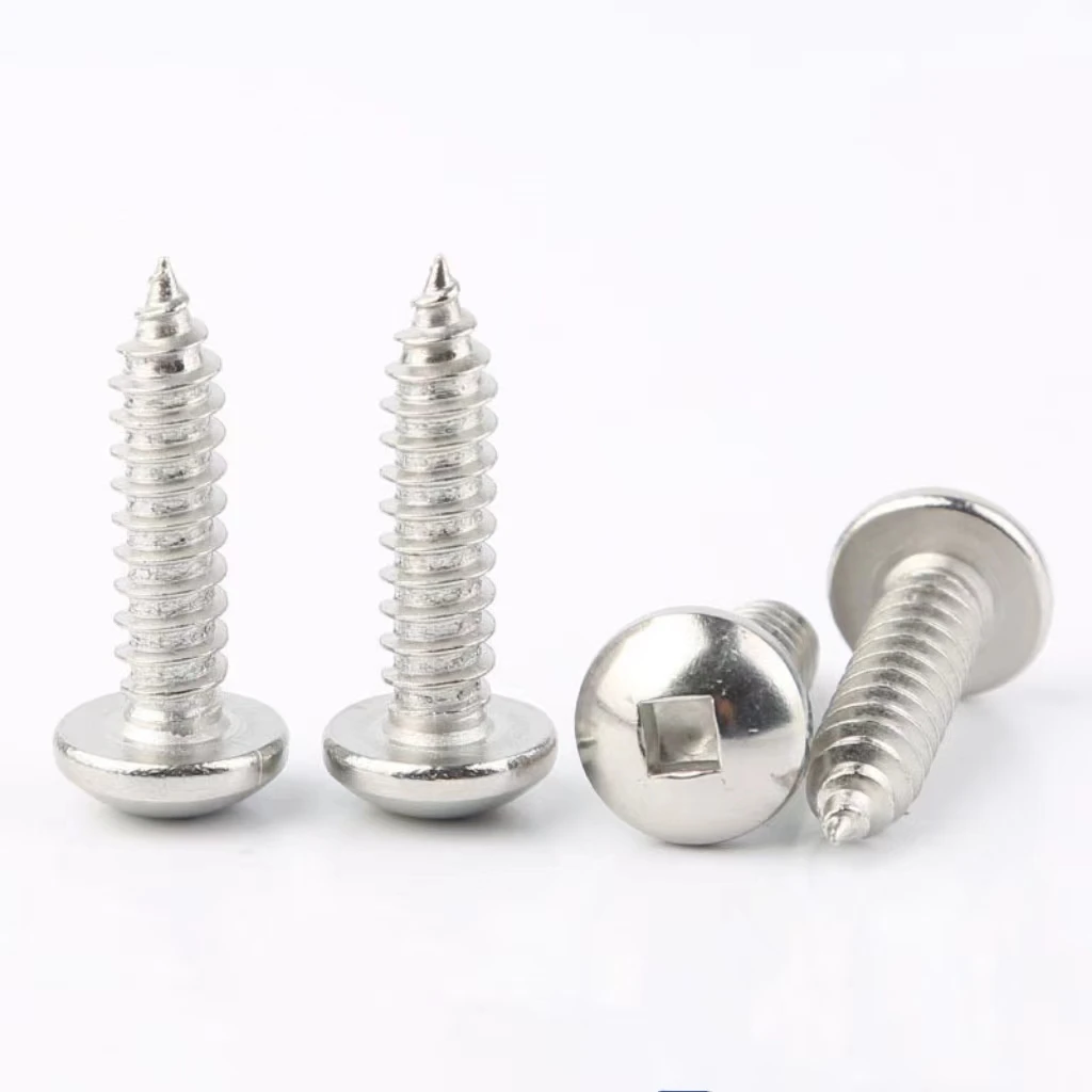 OEM Fastener Stainless Steel 304/316 Pan Head Square Drive Self Tapping Wood Screws Square Drive Round Head Screw
