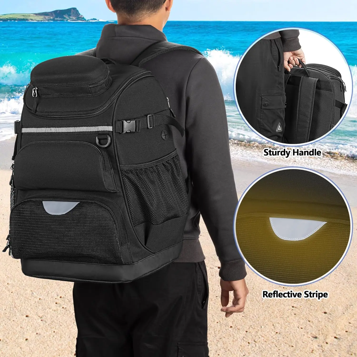 New Design Durable Swim Bag with Separate Shoe Space Swim Gear Bag for Swimming Pool, Beach,Sports Backpack