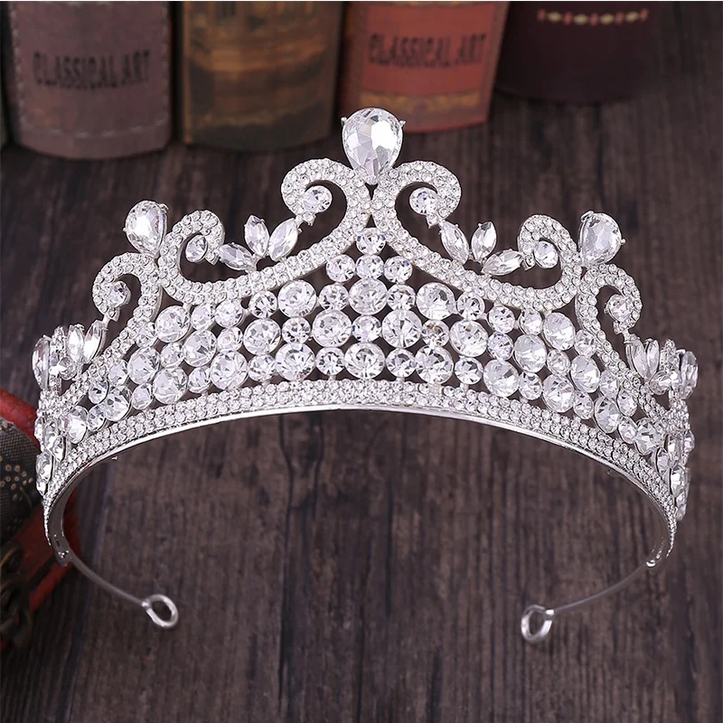 Fashion Crystal Rhinestone Hair Jewelry Headdress Queen Prom Princess Crowns Tiaras For Girls