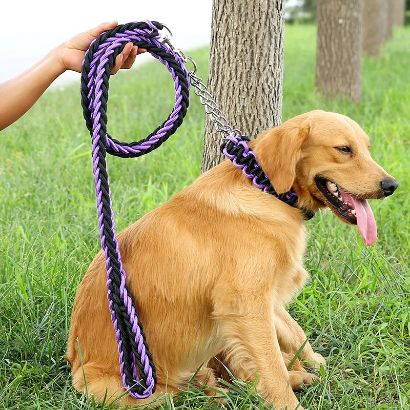 hot sell drop shipping Personalized logo Nylon woven rope Adjustable pet products dog leash collar