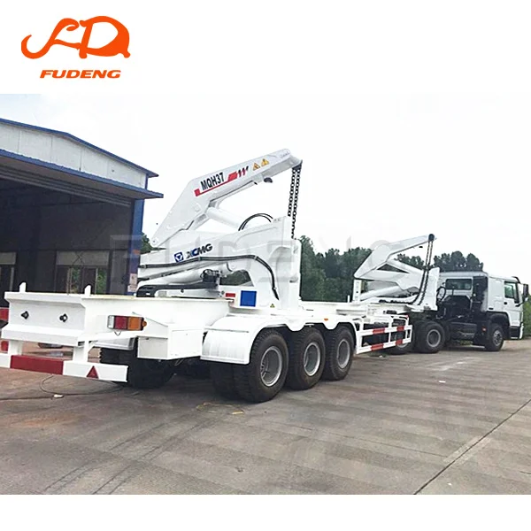 high quality 3 axles 4 axles  40ft container side lifting trailer side loader lifter truck with 37t lift capacity for sale