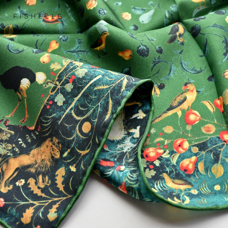 Luxury Square Custom Silk Scarves Custom Printing Pure 100% Silk Scarf For Women