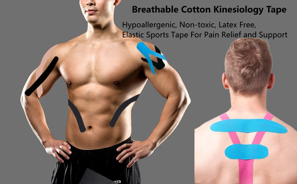 14 Days sticky OEM   Sport Tape Waterproof Kinesio Tape For Sport ETC