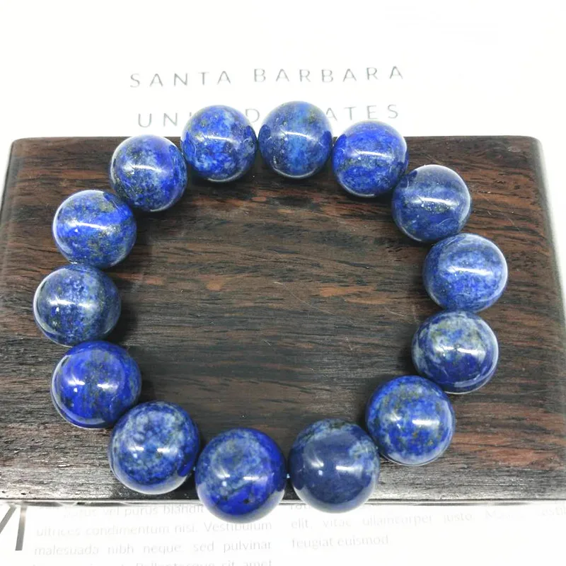 Оптовая продажа, браслет из натурального кристалла, лазурит, рейки, лечебный браслет из бисера с кристаллами для мужчин, украшение фэн-шуй