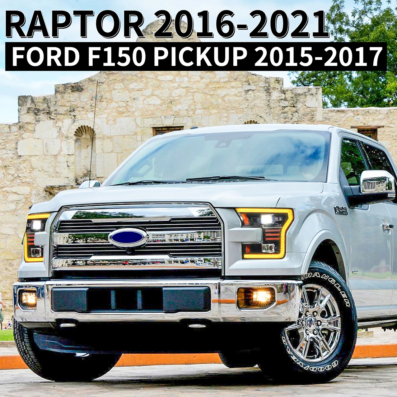 Оптовая продажа архаический налобный фонарь для запуска анимации raptor 2016-2021 FORD F150 pick up 2015-2017 светодиодный
