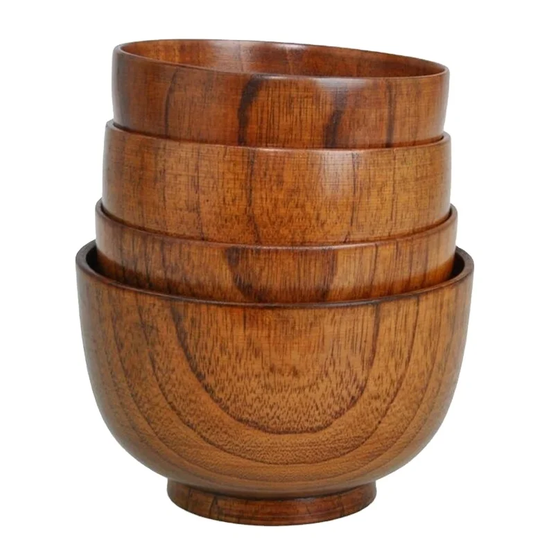 13*8CM Japanese Style Wood Bowl Noodle Bowl Zizyphus Jujube Wood Safe Salad Bowls Soup  Nice Tableware Free Ship