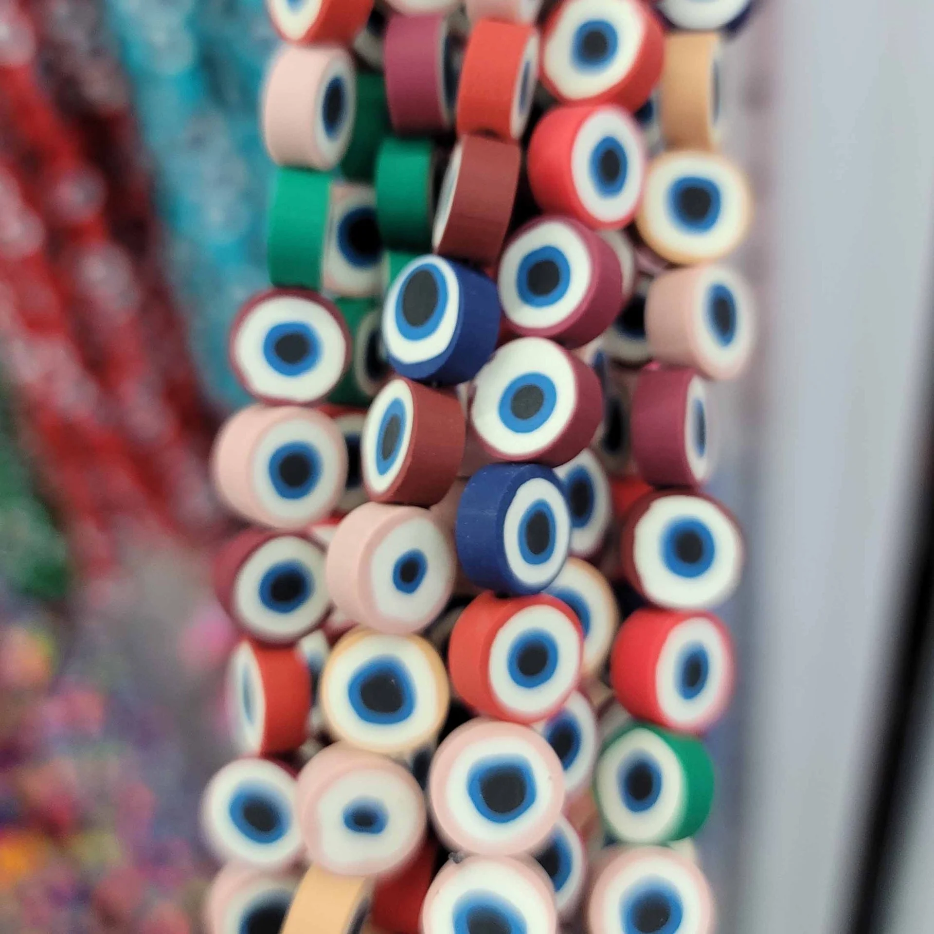 new shape 10mm soft clay beads high quality Eye Pattern polymer clay beads for jewelry making