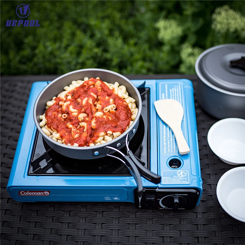 Camping Equipment, URPOOL Outdoor Camping Pots And Pans Set Camping Cookware