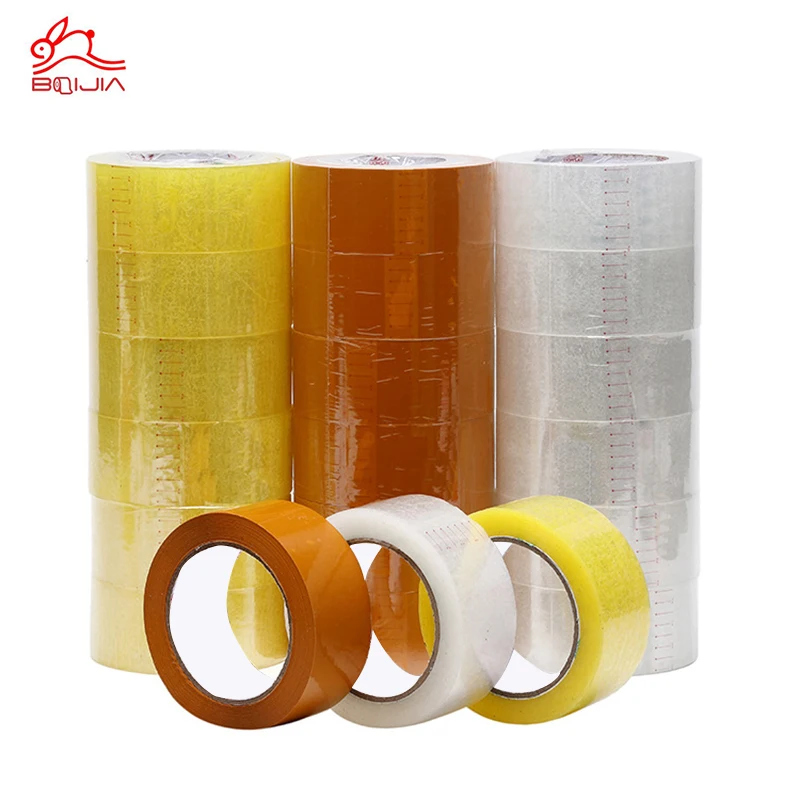 Custom transparent uv printing bopp self adhesive packing in jumbo roll tape 500 rolls 40um big bopp warning tape hotmelt