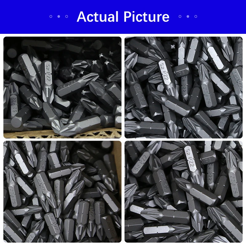 High Quality S2 Steel Precision Screwdriver Bits H6.35*25mm High Hardness Magnetic Pozidriv Screwdriver Bits