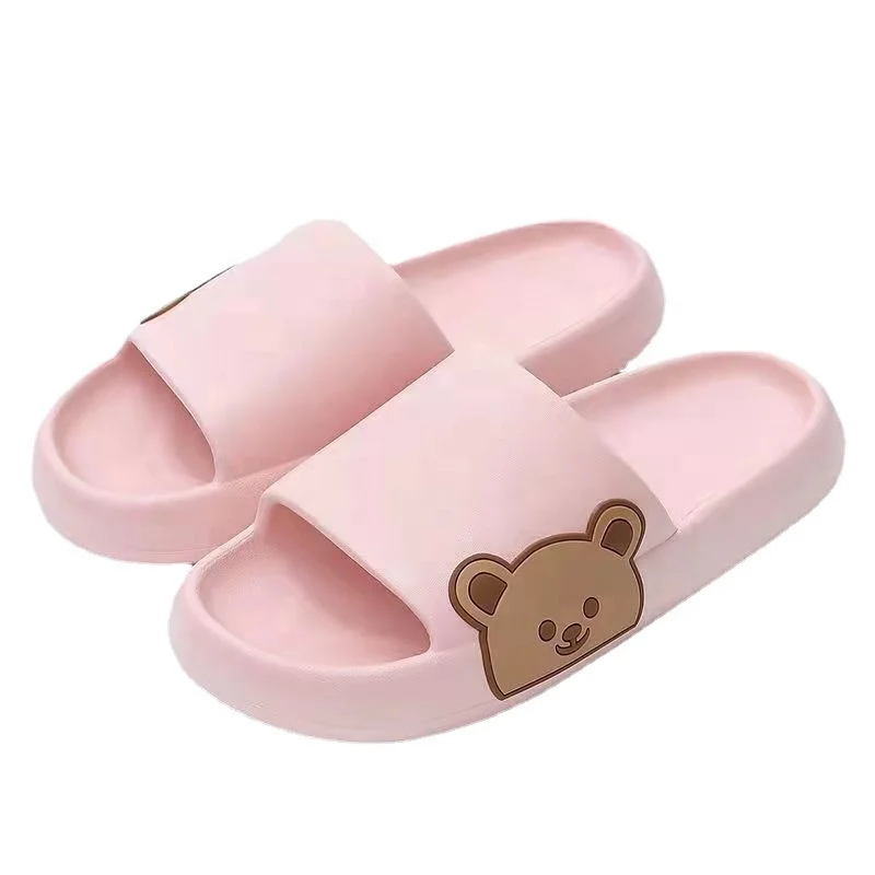 Summer woman and man  indoor outdoor thick sole animal bear  EVA slides slipper sandals