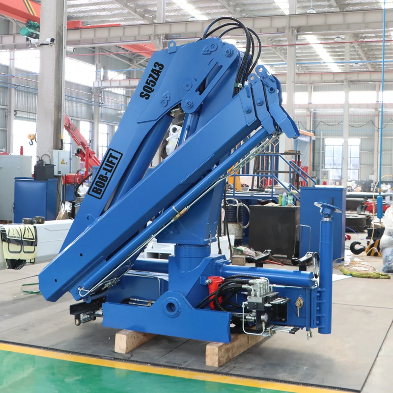 Bob-Lift 5 Ton Truck Mounted Crane Hydraulic Mobile Lifting Crane Knuckle Boom Crane Manipulator For Sale