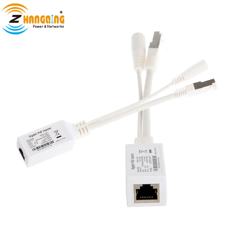 PoE Splitter cable Injector Gigabit PoE Injector with LED Light for MikroTik and other PoE Products