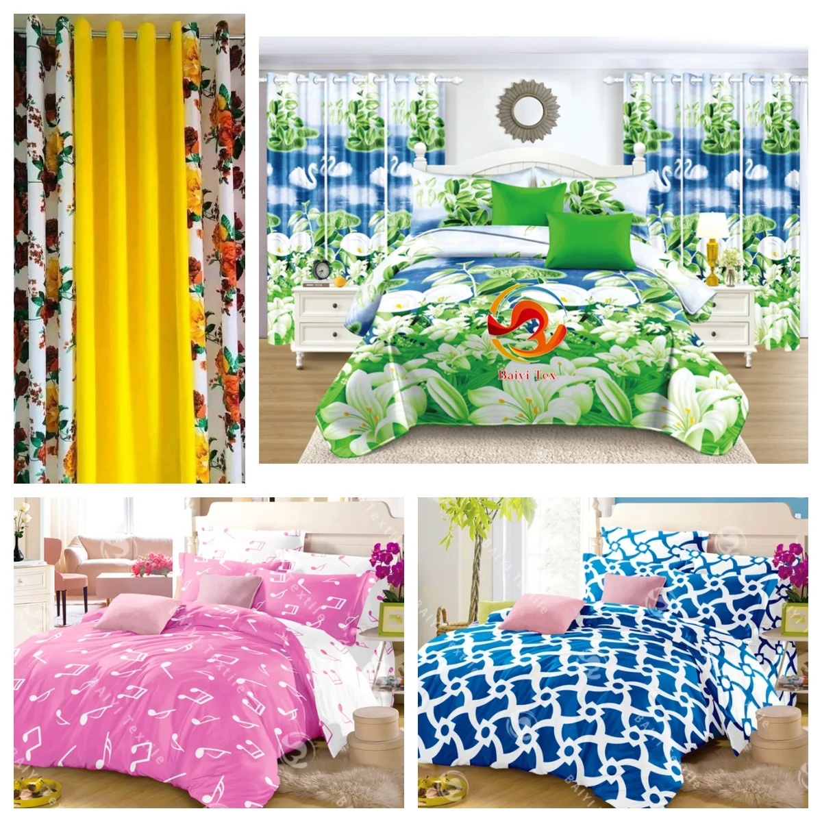 Factory Supplier Disperse Printing Microfiber Linen Sheet Four Piece Sets bedding set luxury bedding set hotel