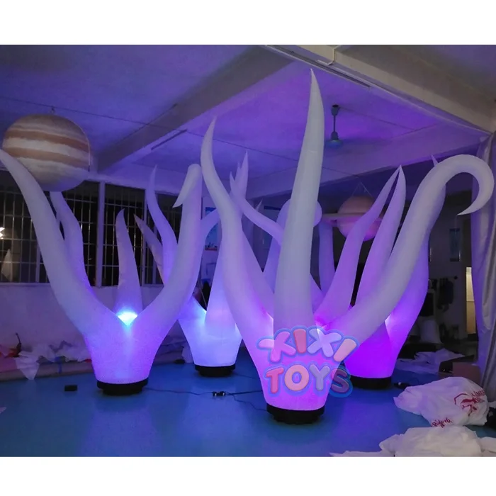 XIXI TOYS custom inflatable led lighting seaweed balloon/inflatable led light tusk/inflatable sea plants for party decoration