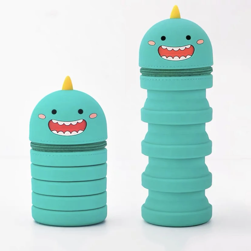 
Popular Design Stretch Animal Shape School Kids Fashion silicon pencil case 
