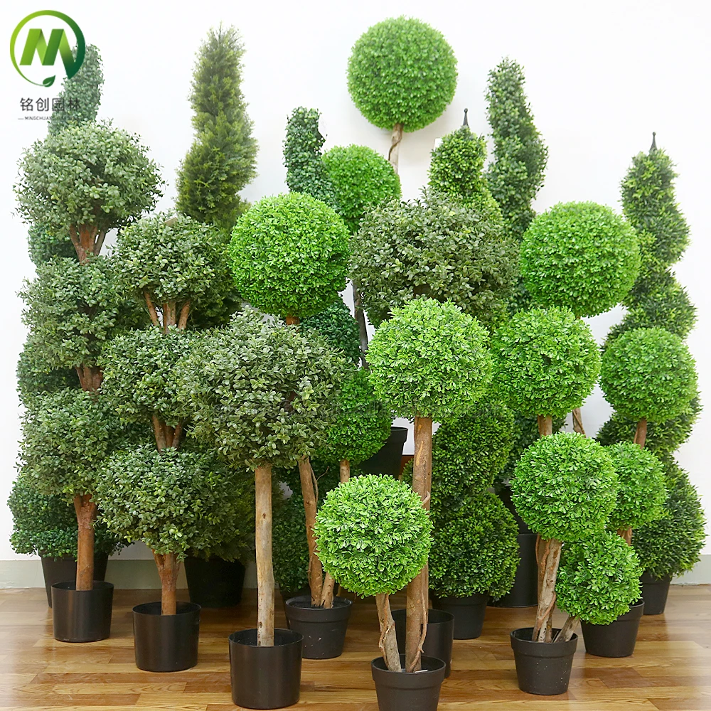 Artificial cedar topiary trees with Real Trunk Fake topiary cypress tree Nearly Natural topiary trees artificial outdoor