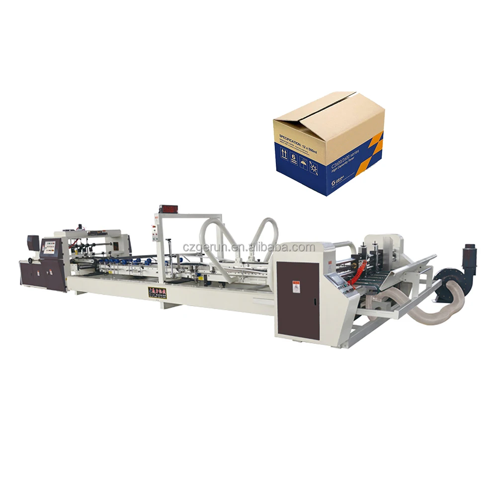 Factory sale automatic paper feeding corrugated box gluing and folding machine