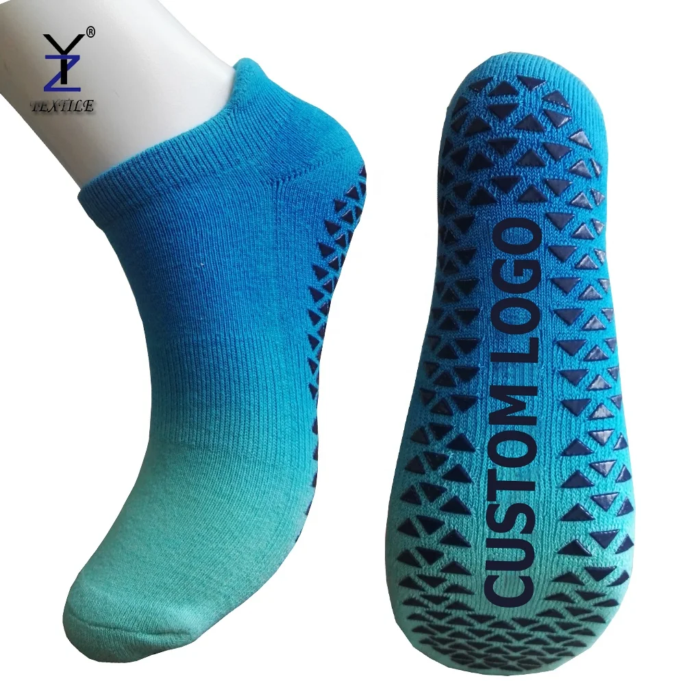 Anti slip grip socks gradient color jump trampoline yoga pilates sport socks with arch support