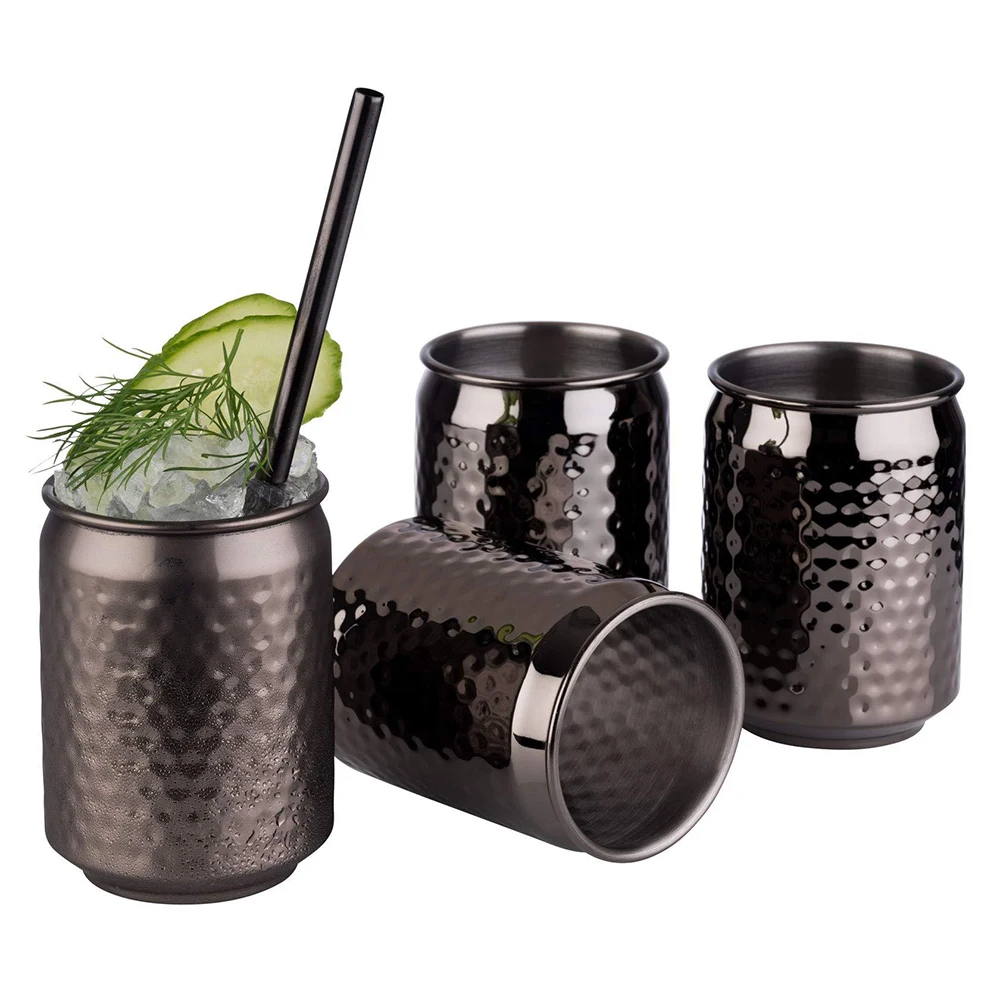 Custom Metal Cola Drinking Can Stainless Steel Beer Mug Copper Hammered Cocktail Mug