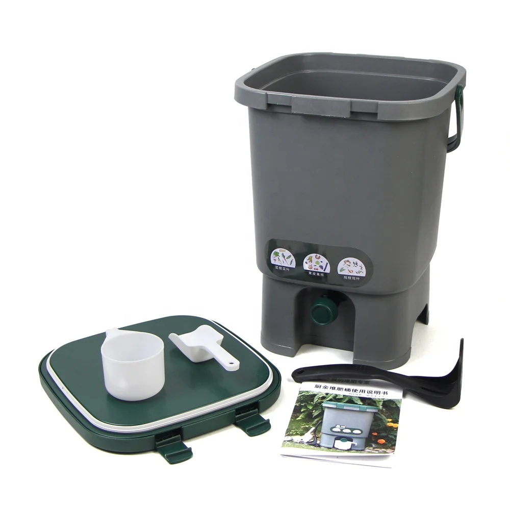 15L BPA free garbage recycle bokashi compost bin for home kitchen