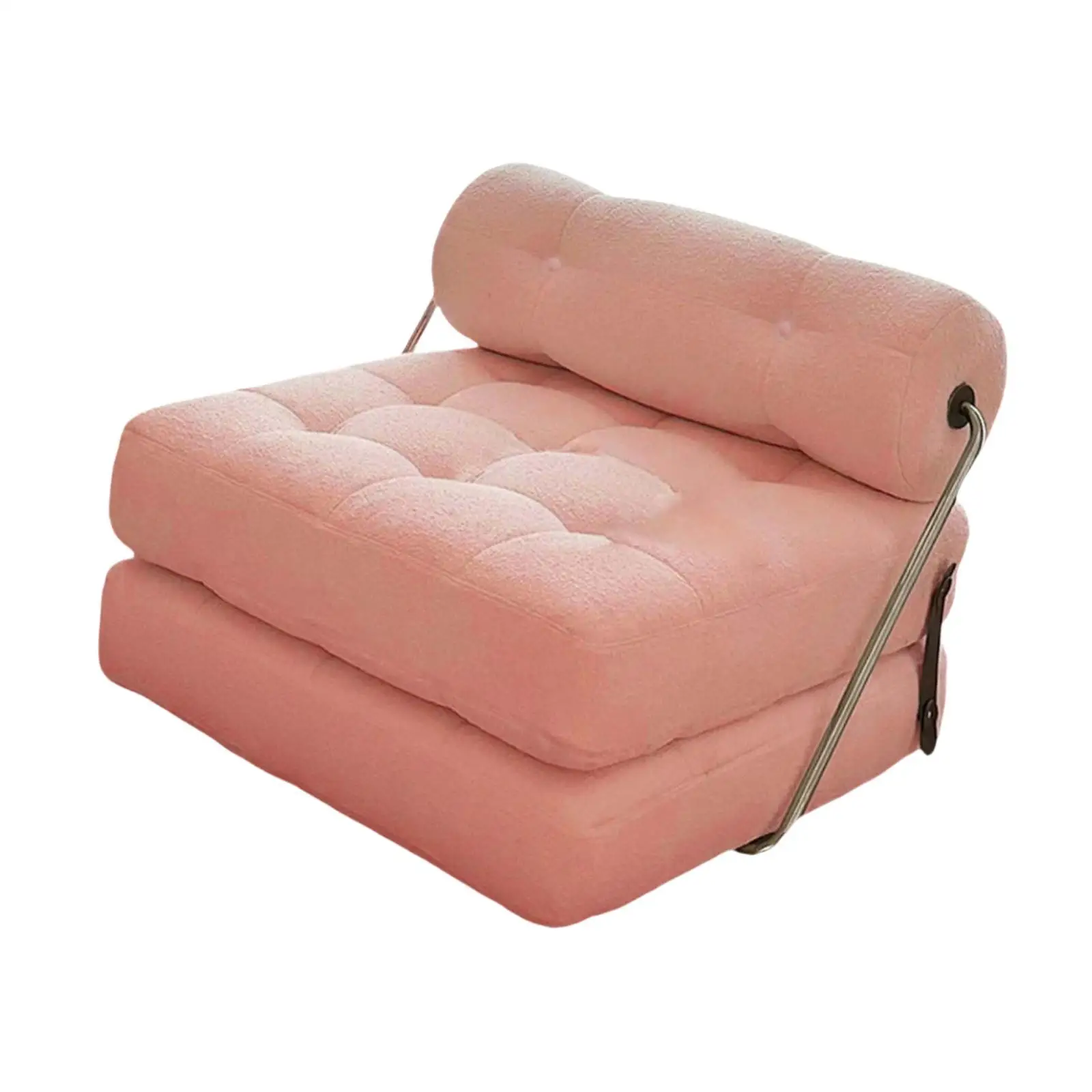 Portable Sofa Bed Comfortable Modern Multipurpose Beige Upholstered Lazy Chair For Home Indoor