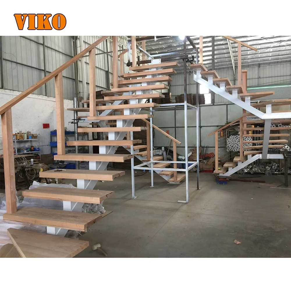 VIKO Fashional Metal Stairs Design And Mono Stringer Indoor Prefabricated Staircase
