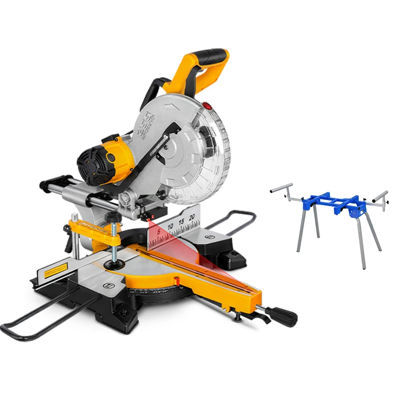 LUXTER 255mm 1800W Belt Drive Single Bevel Sliding Miter Saw +Miter Saw Stand For Woodworking Bench Top Power Saws