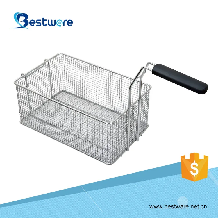 Stainless Steel Mesh Metal Wire Basket Rectangle Deep Fryer Strainer Colander Strainers