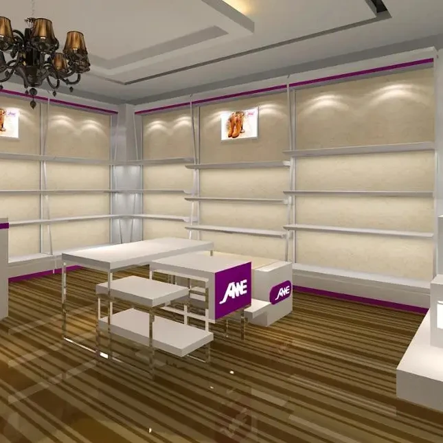 Mall Store Shoes Shelf Leather Shoes Display Cabinet Decorate Shop Interior Customized Design