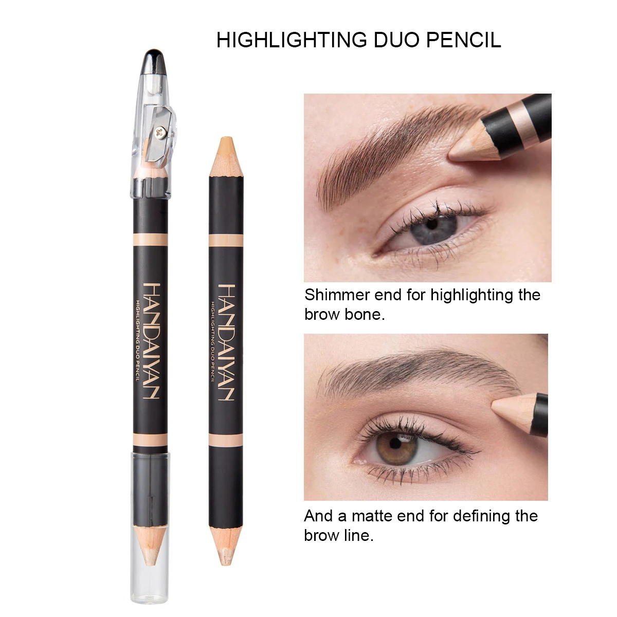 3 Colors Waterproof Eyebrow Highlighter Pencil Long-lasting Private Label Highlight Eye Makeup Eye Brow Pencil