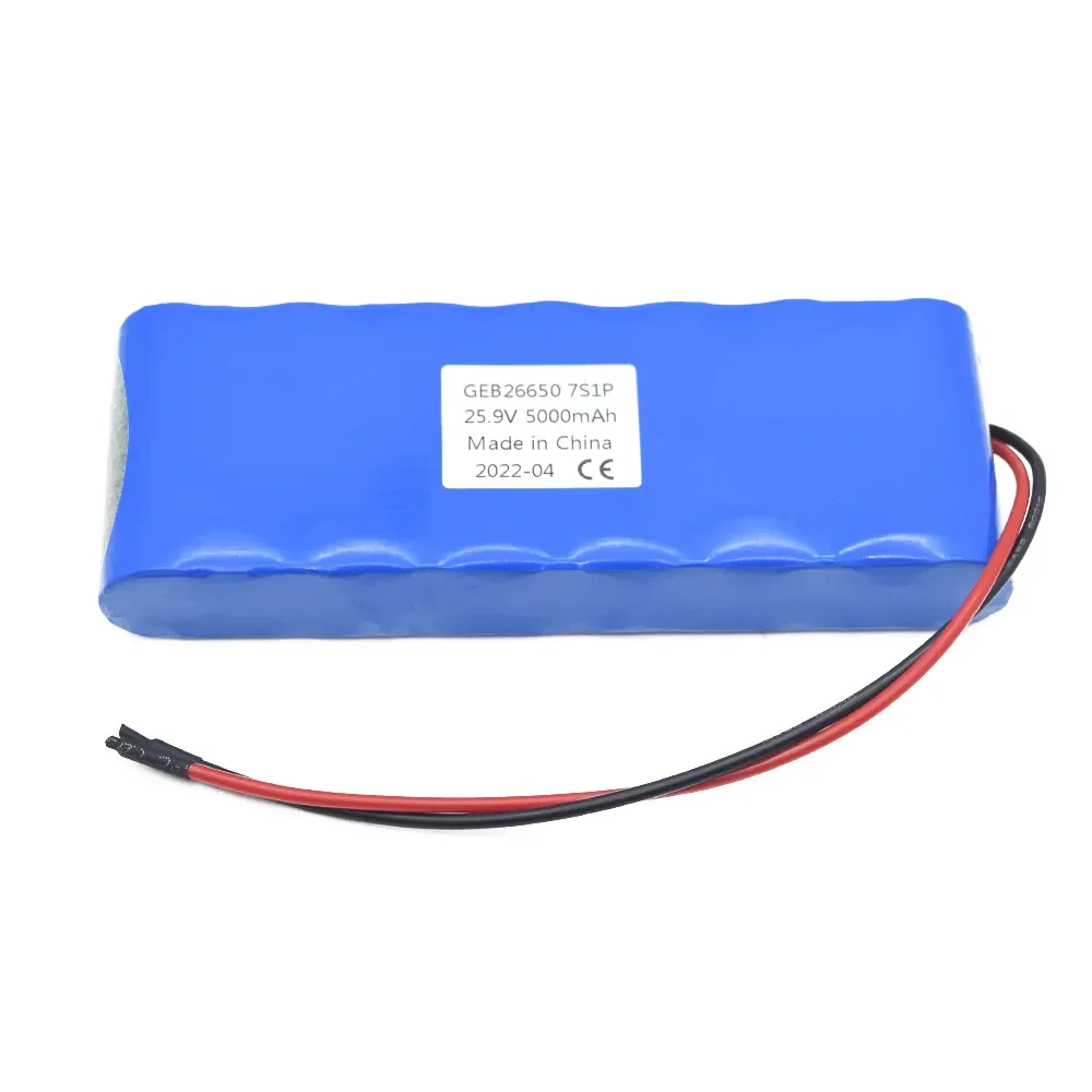 GEB Factory 25.9V 18650 26650 21700 7S1P 5Ah 10Ah Lithium Rechargeable Battery Pack 24V 36V 48V 60V 72V Li-ion Power Batteries
