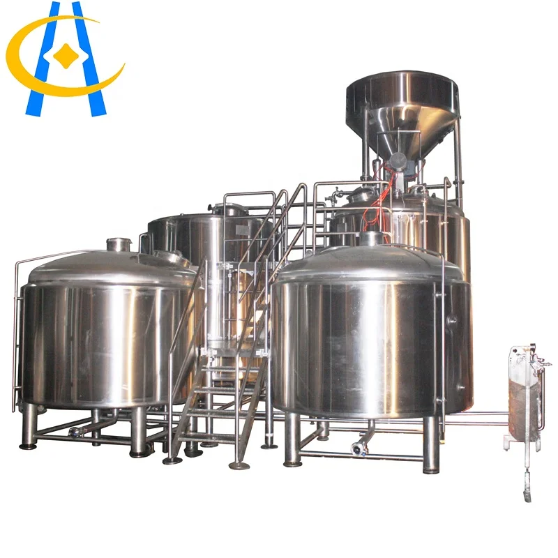 Craft beer small fast production stainless steel beer brewing equipment  with operating platform