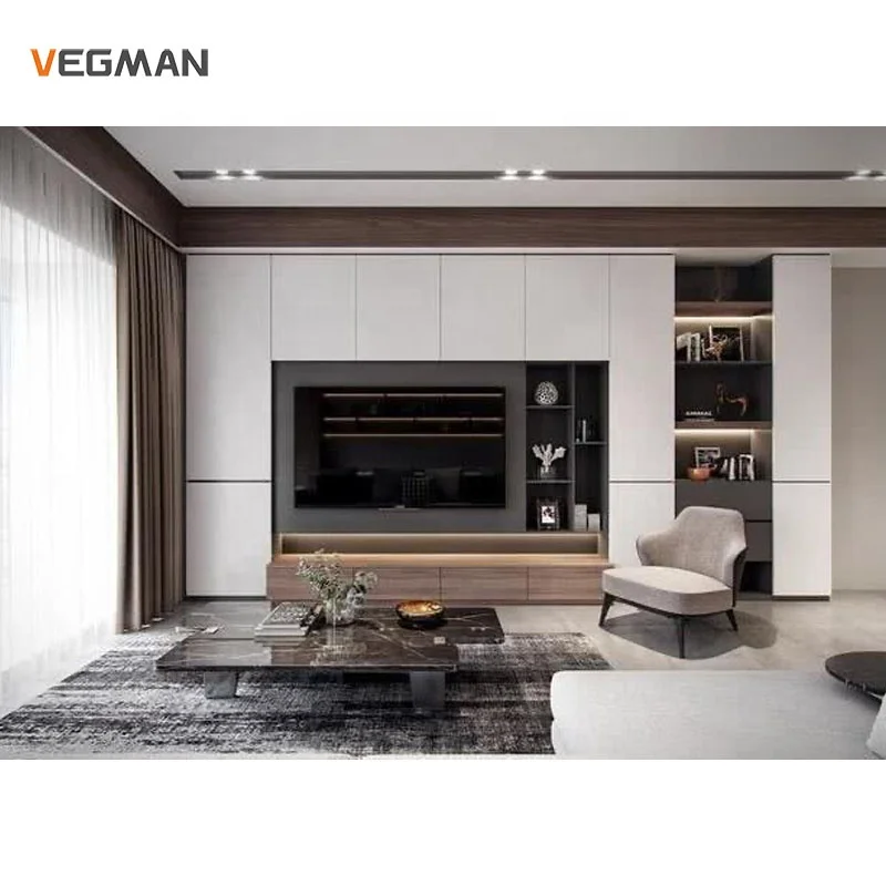 Современная простая мебель для гостиной модульный деревянный ТВ-шкаф на заказ