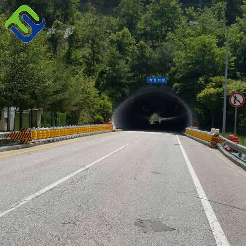 Double Rolling Road Barrier EVA PU Foam Rolling Barrel Guardrail Safety Highway