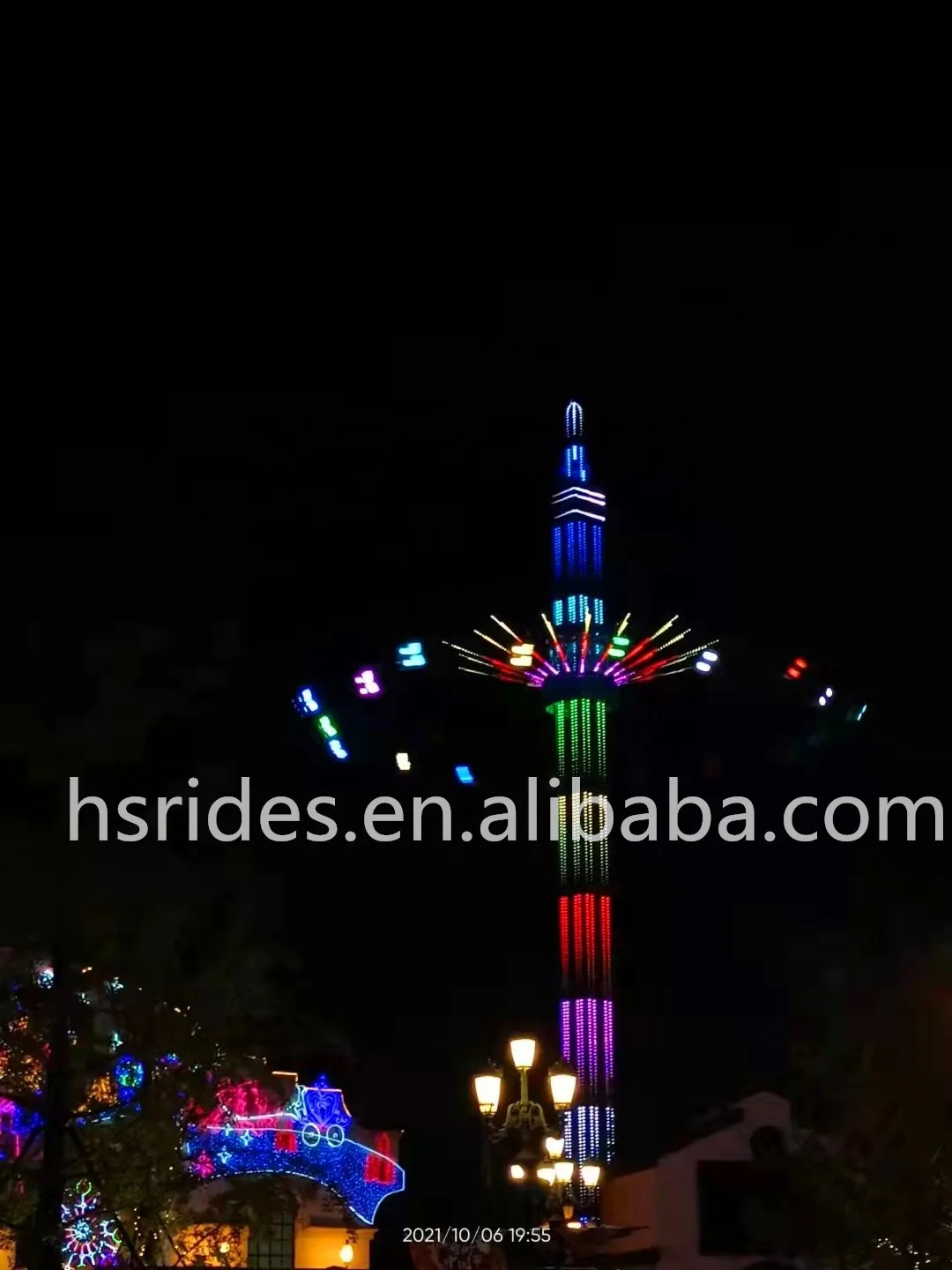 Thrilling Funny Amusement Park Rides Outdoor For Adult Rides Attraction China Supplier Flying Drop Tower Ride For Sale