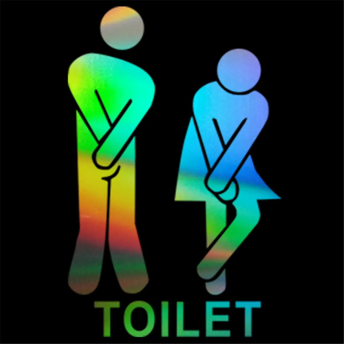 Toilet Men And Women Sign Car Laser Sticker Vinyl Decal Car Truck Bumper Window Laptop Sticker Decor Gift Die Cut Decals Glass