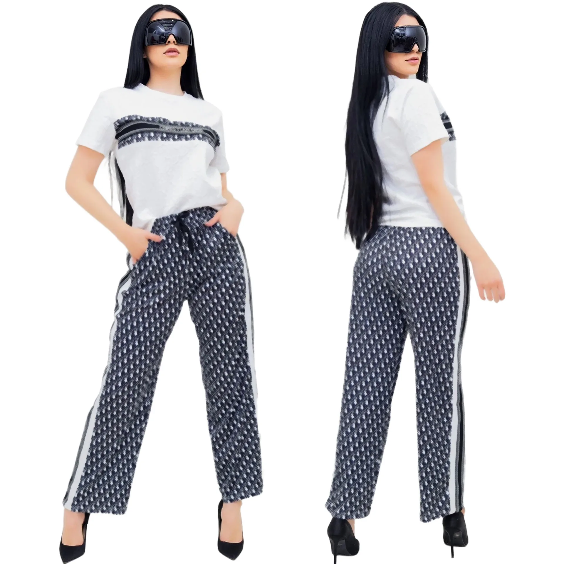 Summer Women Brand Clothing Streetwear 2 Piece Set New Arrival Womans Short Set Luxury Womens Clothing