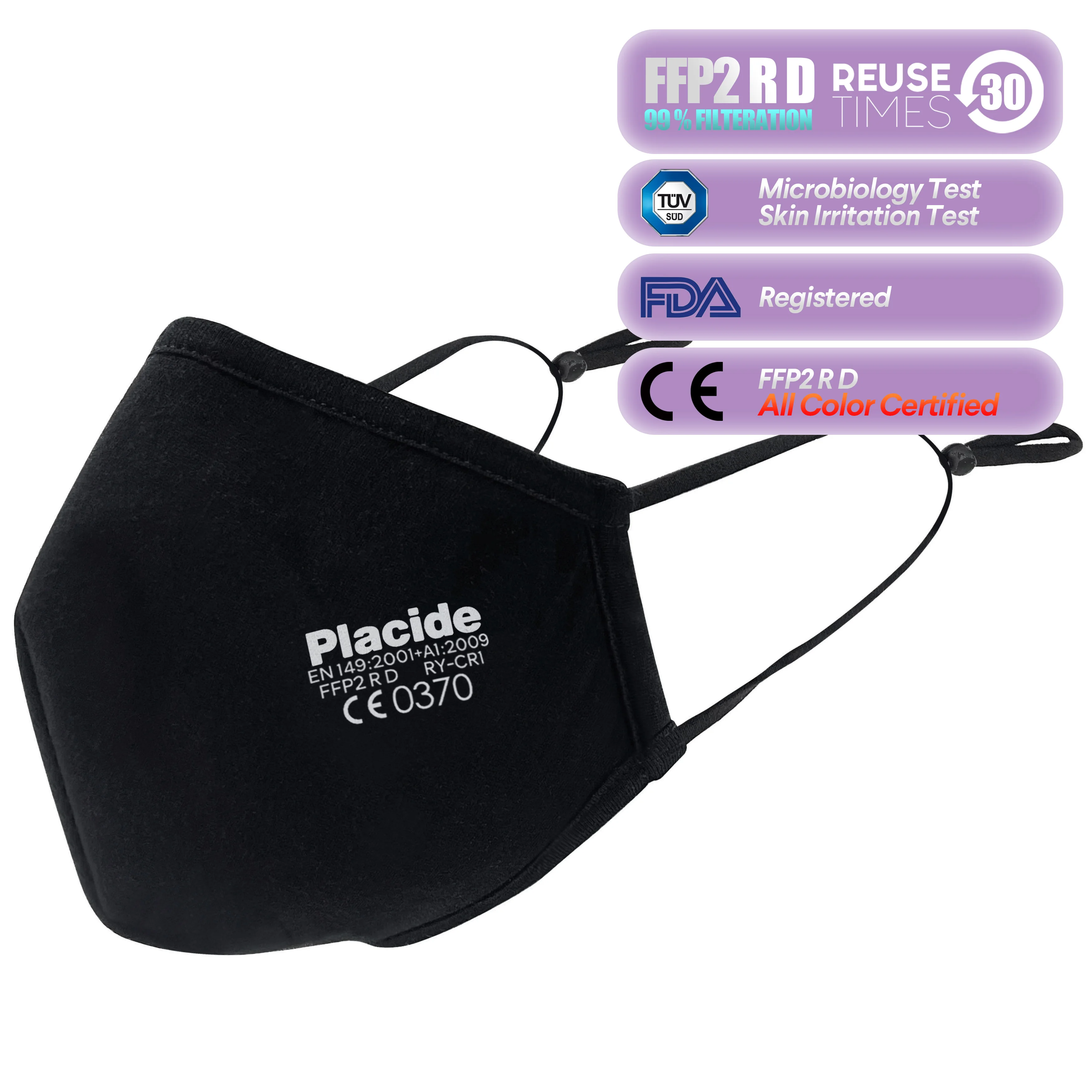 Wash Children Breathable Washable Black White Color Face Mask Nano Technology 99% filtering efficiency Cotton Cloth Reusable