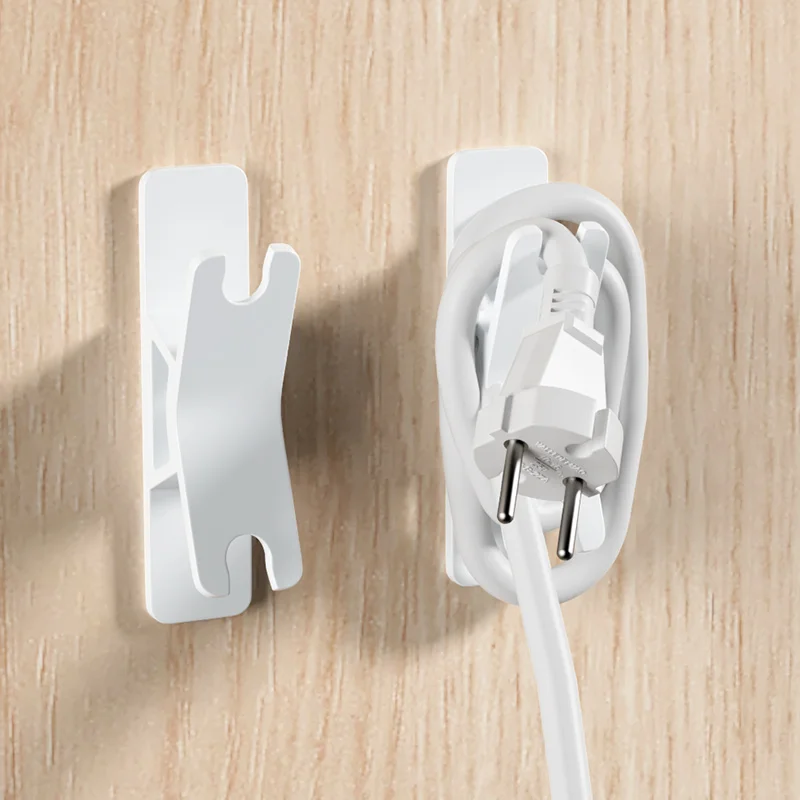 Novelty Kitchen Storage Cable Winder No-Hole Plug Fixed Household Power Cord Electrical Cable Management Organization Wall Hooks