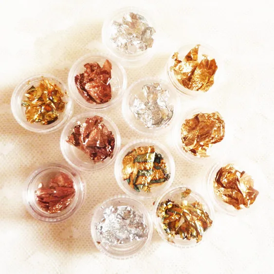 
new design gold leaf finger nail art gold foil nail art stickers for nail decoration 