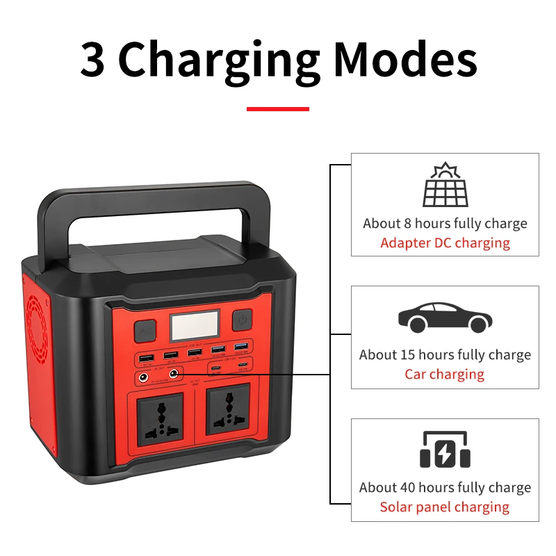 500W Portable Power Station 296Wh Solar Generator Backup Battery Pack with 110V AC Outlet Solar Power Bank Outdoor Generators