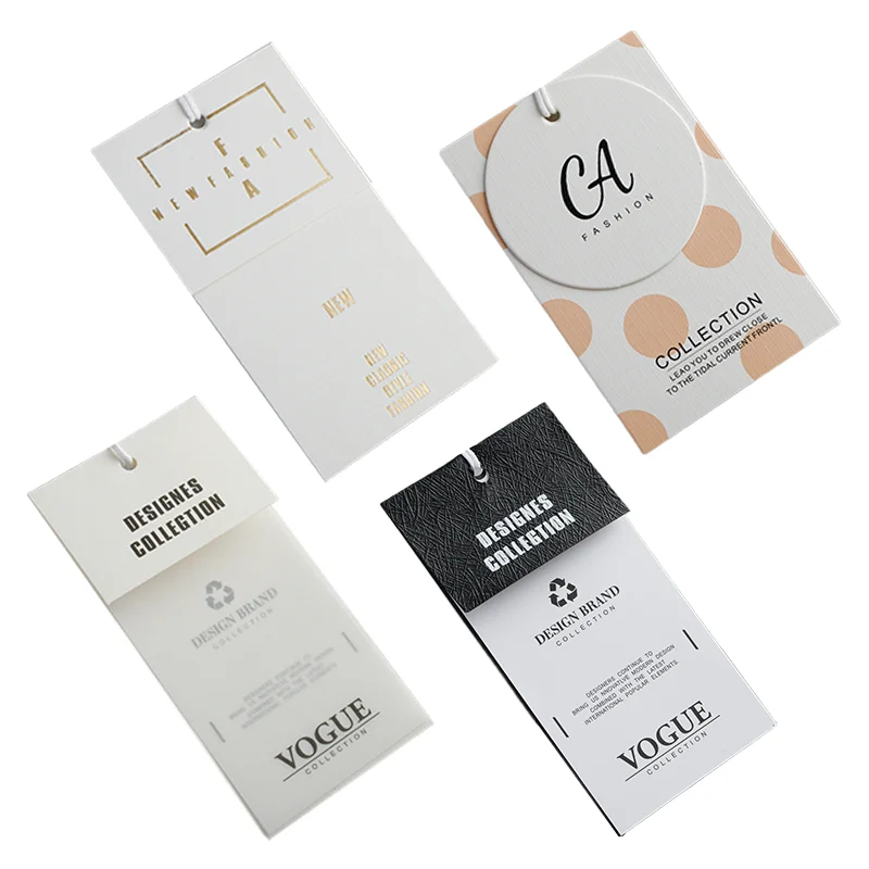 Luxury Popular Custom Design Tags Custom Labels Wholesale for Clothes Hollow Out Printed Embossed Name Logo Paper Sustainable
