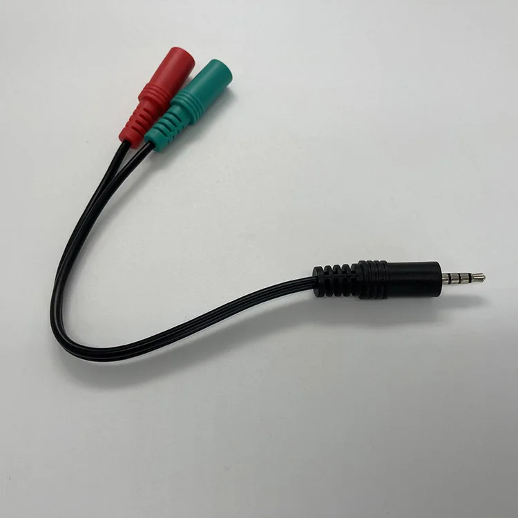Разветвитель для гарнитуры со штекером 3,5 мм на 2 гнезда, аудиокабель с микрофоном, стереогарнитура для ПК, игровая гарнитура, конвертер для чата, кабель-переходник