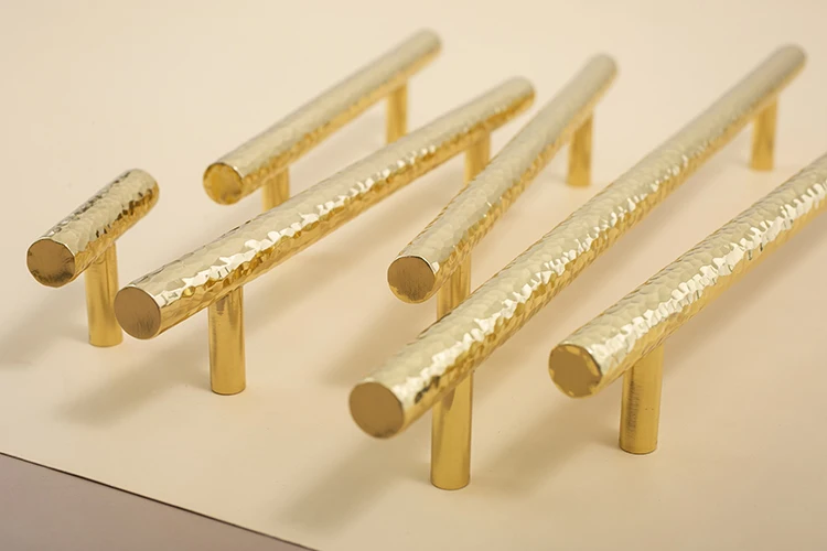 Pure brass hammer handle Nordic high-end closet cabinet door drawer furniture strip handle