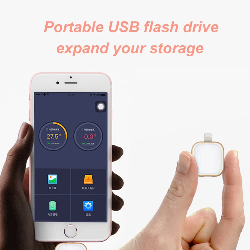 Customize logo IOS phone OTG usb flash drive 32gb 64gb 128gb memory disk for lightning and type-c smart phone
