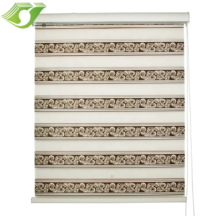 
Zebra Shade Blackout Window Roller Shades Curtain Designer Day Night Polyester Fabric French Window Roman 