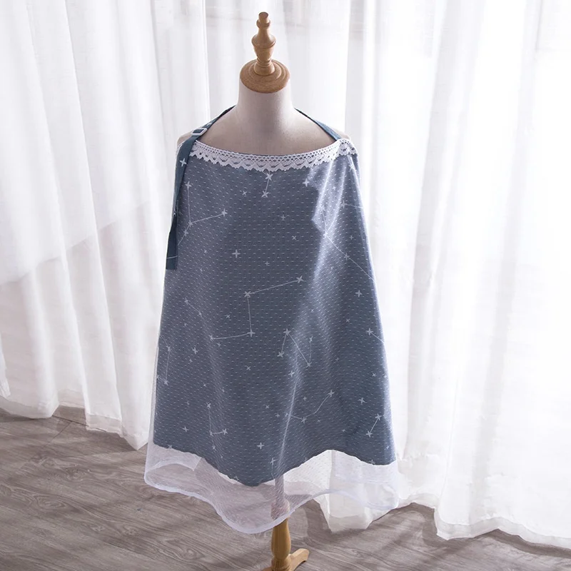 Nursing Cover Baby Non-Woven Soft Nursing Cotton with Lace Screen Yarn
